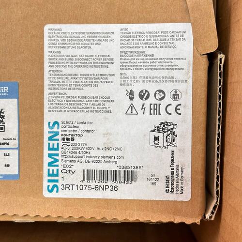 议价接触器3RT1075-6NP363RT1075-6AP363RT1075-6AR36