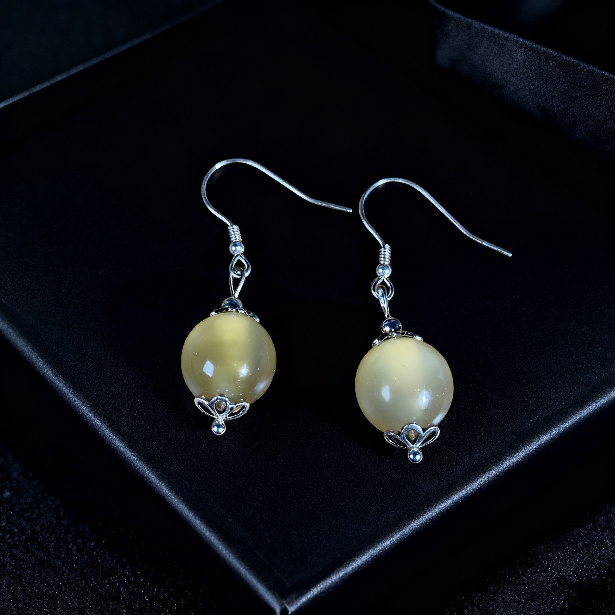 金赛丹原创设计非洲黑斑高端羊角料珠子耳环925银饰百搭耳饰女,饰品/流行首饰/时尚饰品新,银饰耳饰,淘宝优惠券,粉丝福利购,淘宝优惠卷