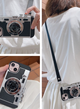 相机iphone13promax手机壳12挂脖绳斜挎适用苹果16手机壳xr潮女8p可背带挂绳15promax硅胶11个性14Pro创意XS