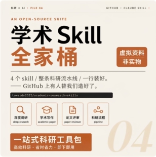 一站式学术科研套装 Claude 四大科研 Skill 落地指南