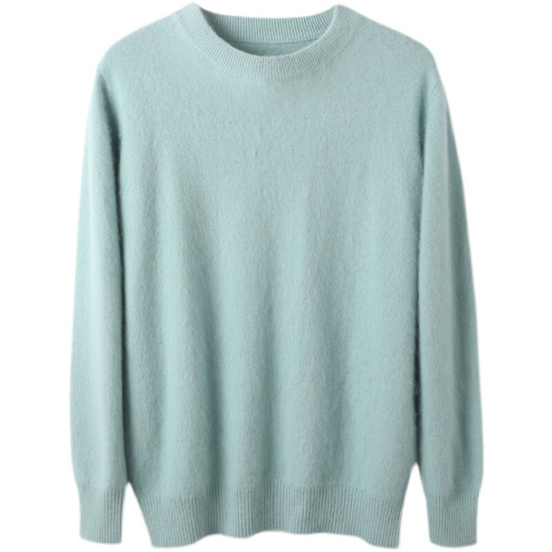 CASHMERE SWEATER MENS ROUND NECK PULLOVER THICK VELVET SWEATER AUTUMN AND WINTER LOOSE SWEATER LARGE SIZE BOTTOMING KNIT SWEATER