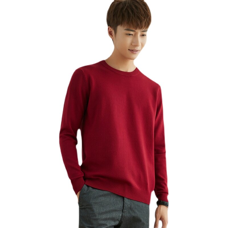 AUTUMN AND WINTER NEW CASHMERE SWEATER MENS ROUND NECK SWEATER THICKENED LOOSE LARGE SIZE WOOL SWEATER MENS V-NECK BOTTOMING SWEATER SWEATER