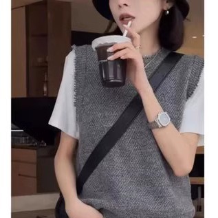 春秋款显瘦叠穿背心羊毛上衣