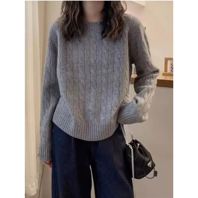 秋冬宽松显瘦正肩毛衣打底羊毛衫