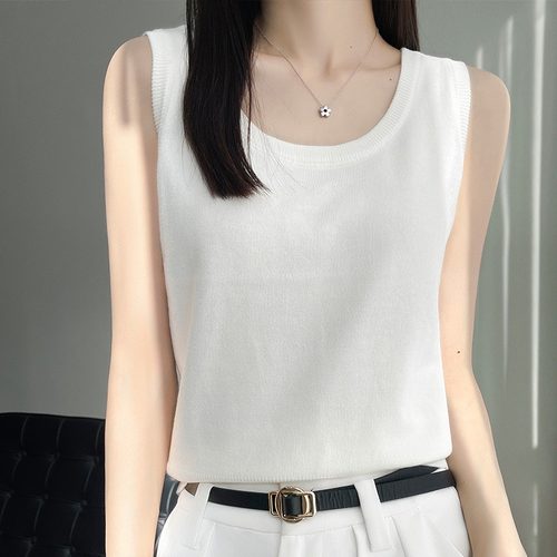 23夏季冰丝白色小吊带背心女