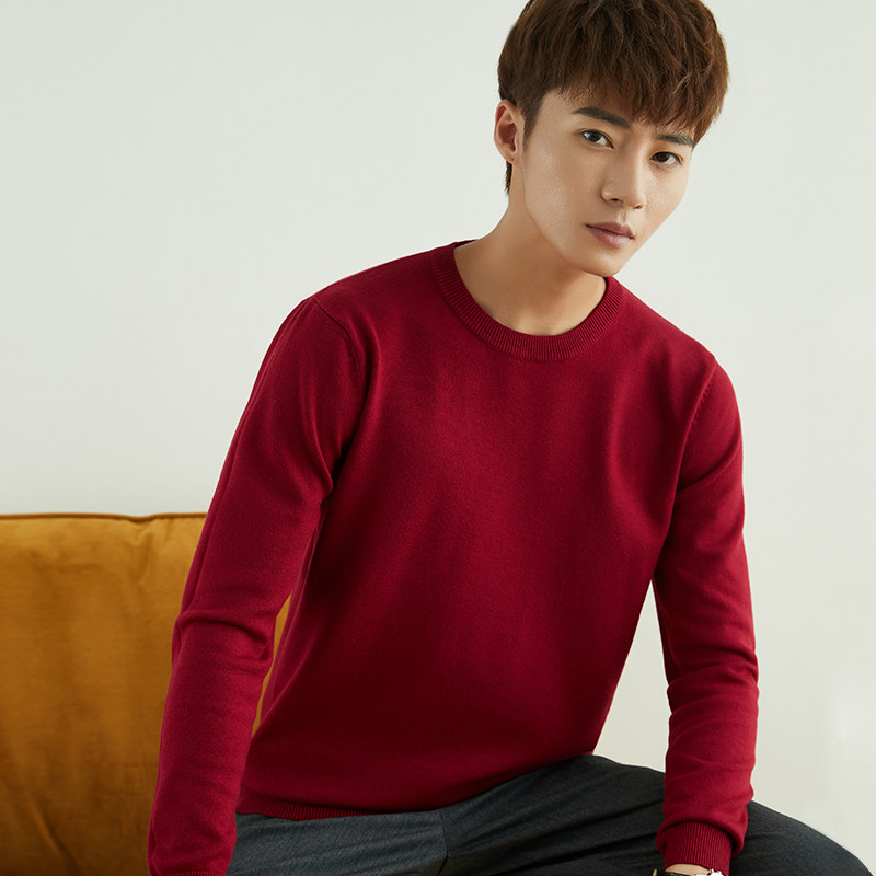 AUTUMN AND WINTER NEW CASHMERE SWEATER MENS ROUND NECK SWEATER THICKENED LOOSE LARGE SIZE WOOL SWEATER MENS V-NECK BOTTOMING SWEATER SWEATER