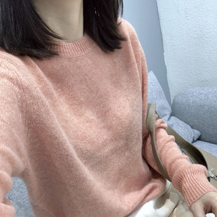 精纺超薄女圆领山羊绒衫针织毛衣上衣2025秋冬新款宽松打底羊毛衫
