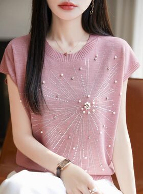 春夏竹节麻针织短袖T恤女