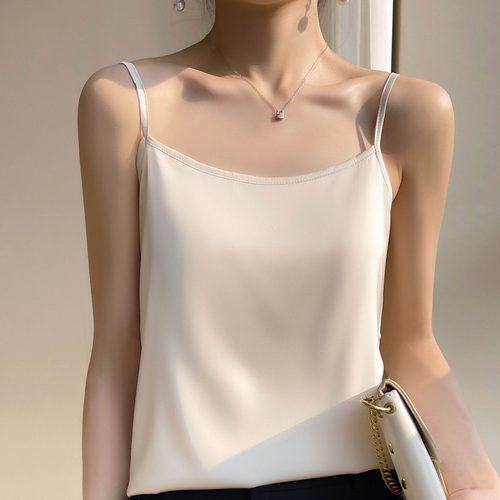 真丝吊带背心女夏季白色