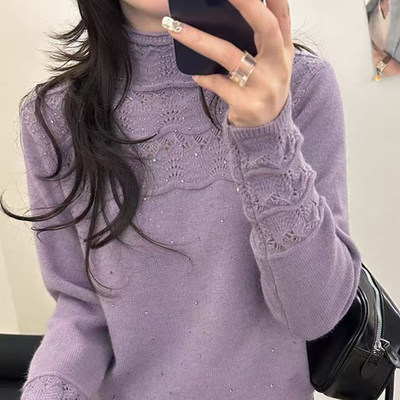 半高领毛衣女加厚针织衫可外穿
