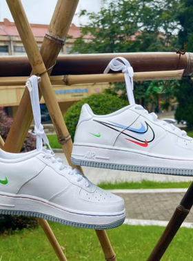 耐克 NIKE AIR FORCE 1 LOW GS 大童多色钩运动休闲鞋 DM9473-100