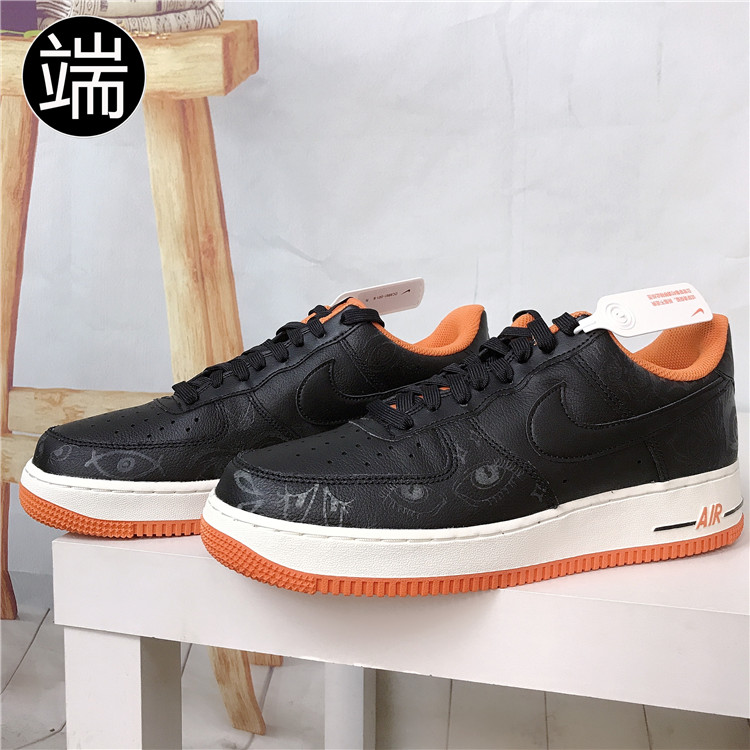 耐克男子系带Nike Air Force 1黑橙万圣节夜光板鞋DC8891-001