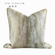 法式 轻奢绿咖多彩抱枕沙发客厅样板房高端靠枕不含芯提花绸缎腰枕