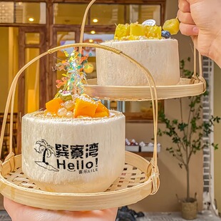 LOGO椰青印字防水椰子冻外壳纸杯包装咖啡奶茶标记烙印章椰子印章