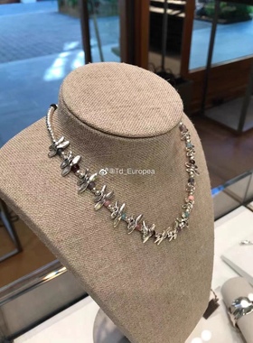 UNOde50 绝版 sweetness 系列小蜻蜓粉色系串珠短款项链 锁骨链