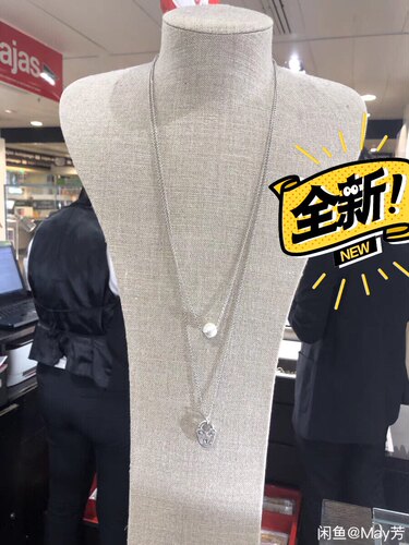 欧洲珍珠爱心双层叠戴毛衣链