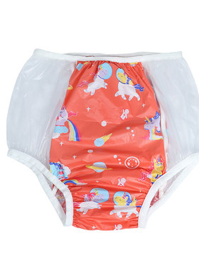 大朵abdl成人PVC内裤透明塑料防水女游泳内裤大码泡澡专用安全裤