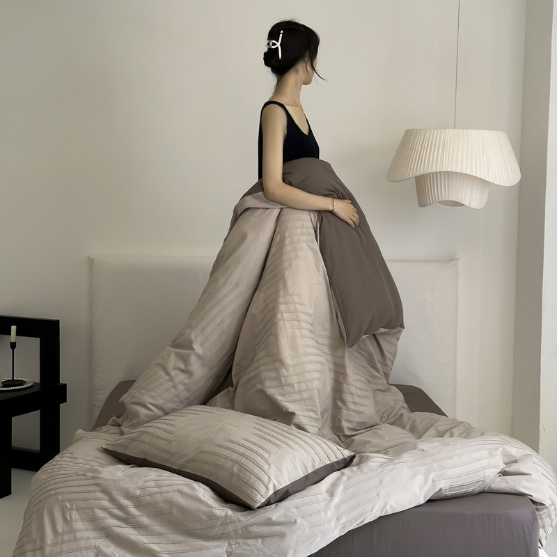 多喜爱美眠康全棉A类提花四件套纯棉轻奢高级素色四季款床上用品