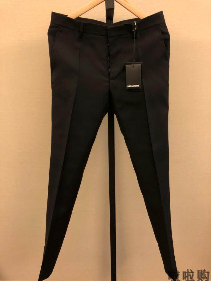 Dsquared2 Wool Silk Pants 男士 黑色丝毛修身小脚裤 正品现货