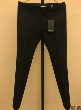 Dsquared2 Wool Dan  男士 黑色弹力羊毛锥形修身小脚裤 正品现货