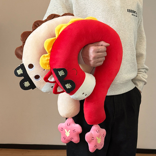 问号小马护颈枕公仔毛绒玩具玩偶可爱为什么办公室多功能午休枕头