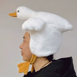 Милая мультяшная девушка с сердцем, плюшевые забавные открытые крылья, большой белый гусь, утка, головной убор, шляпа, реквизит для фотовыступления