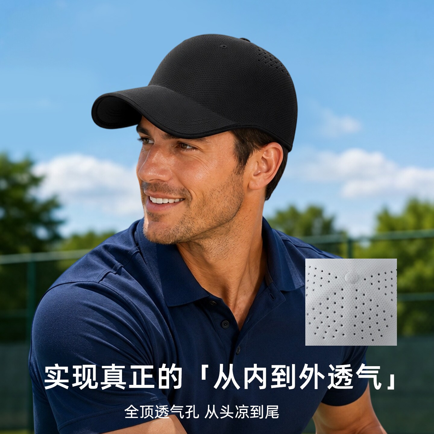 纯色一体成型速干棒球帽