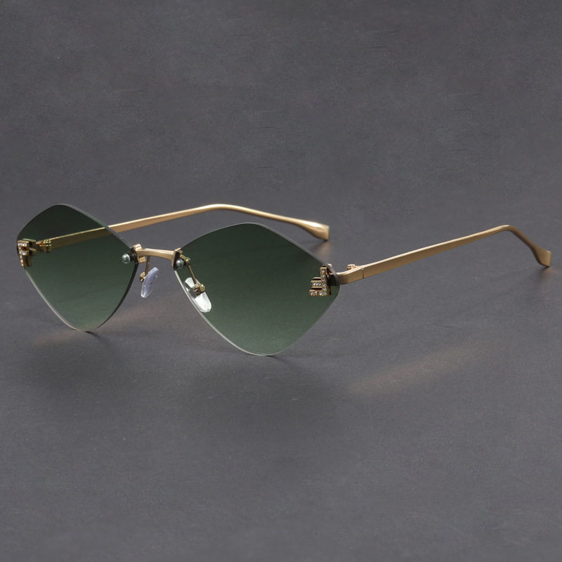 菱形无框太阳眼镜女款时尚嘻哈风潮流街拍遮阳墨镜男防紫外线,ZIPPO/瑞士军刀/眼镜,太阳眼镜,淘宝优惠券,粉丝福利购,淘宝优惠卷