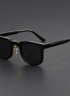 欧美复古方形墨镜女2025新款绿色