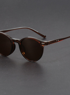 复古圆形个性遮阳眼镜男墨镜女黑