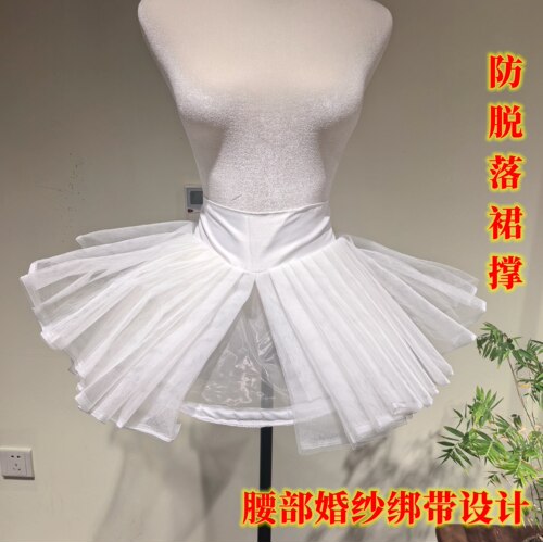 模特防脱落裙撑Lolita裙撑短款无骨软纱撑洛丽塔裙撑日常cos狗短