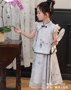 女童无袖汉服2026茜曼语夏季新款儿童中式国风裙子两件套装公主裙