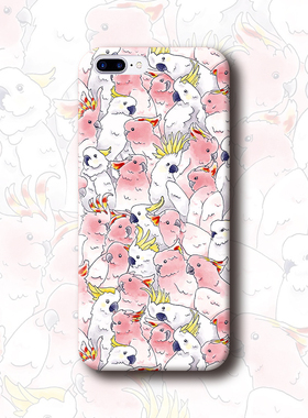 趣味个性平铺鹦鹉适用于苹果13荣60P50荣耀60三星S21手机壳