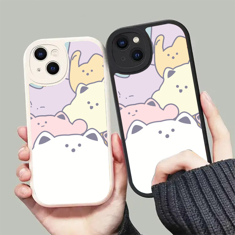 可爱简约潮牌卡通适用iphone13 P50P MATE40小羊皮硅胶手机壳包邮