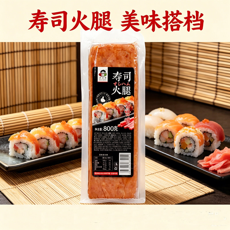 小伙子寿司火腿800g烟熏味方香肠麻辣烫三明治手抓饼紫菜包饭942