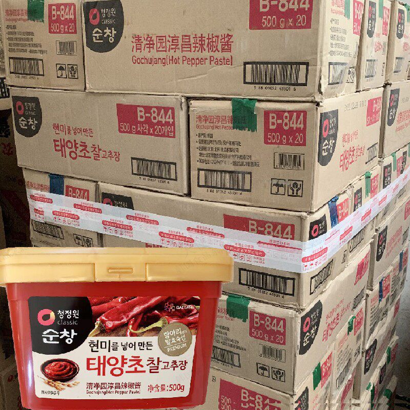 整箱包邮韩国进口清净园辣椒酱500g*20盒韩式年糕拌饭料理甜辣酱