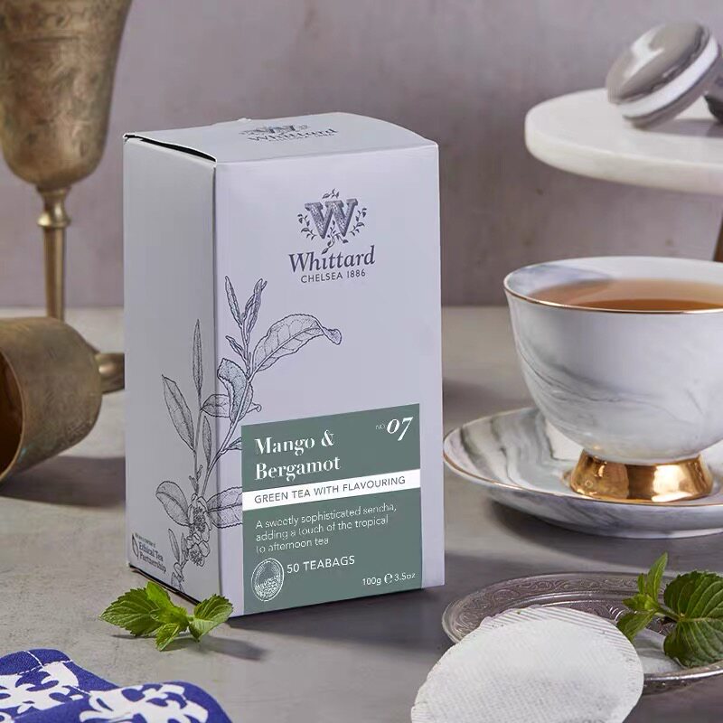 whittard芒果佛手柑绿茶 英国进口冷泡水果茶女生茶袋泡茶包盒装