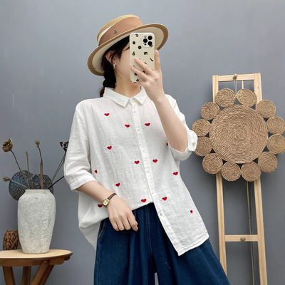 2025学院风中袖衬衫女装短袖