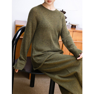 毛衣 圆领休闲卷边套衫 KAKA伦敦秀款 山羊绒挪威森林系慵懒保暖长袖