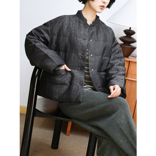 真丝香云纱保暖白鹅绒新中式绒服