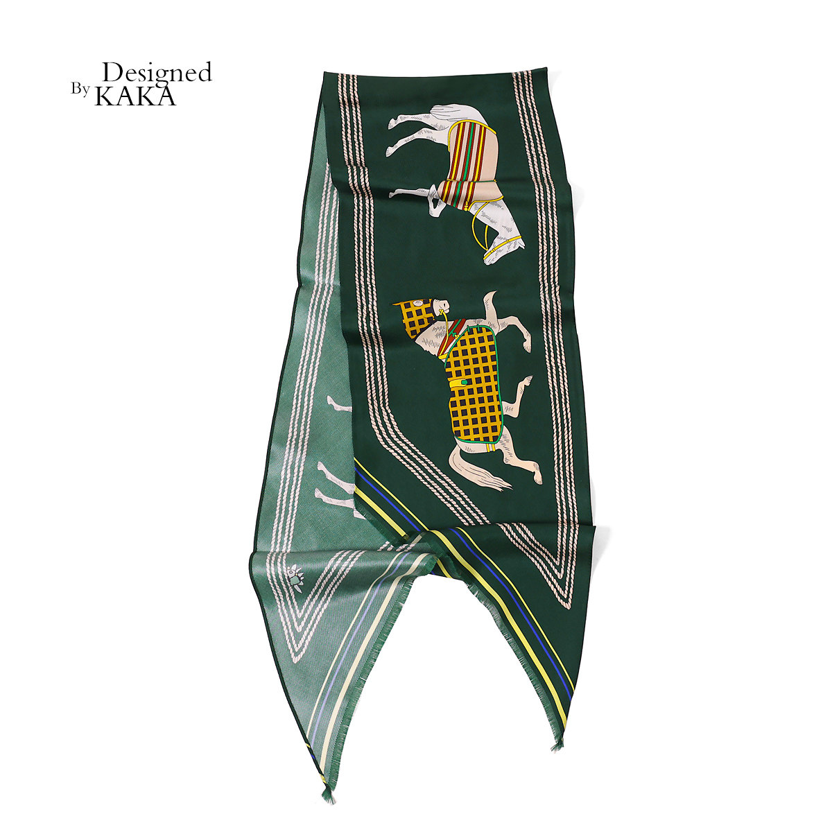 欧洲单斜纹真丝骏马细窄长条装饰丝巾领巾飘带kaka特