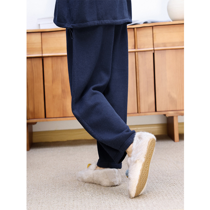 重磅纯山羊绒针织宽松显瘦奶奶裤