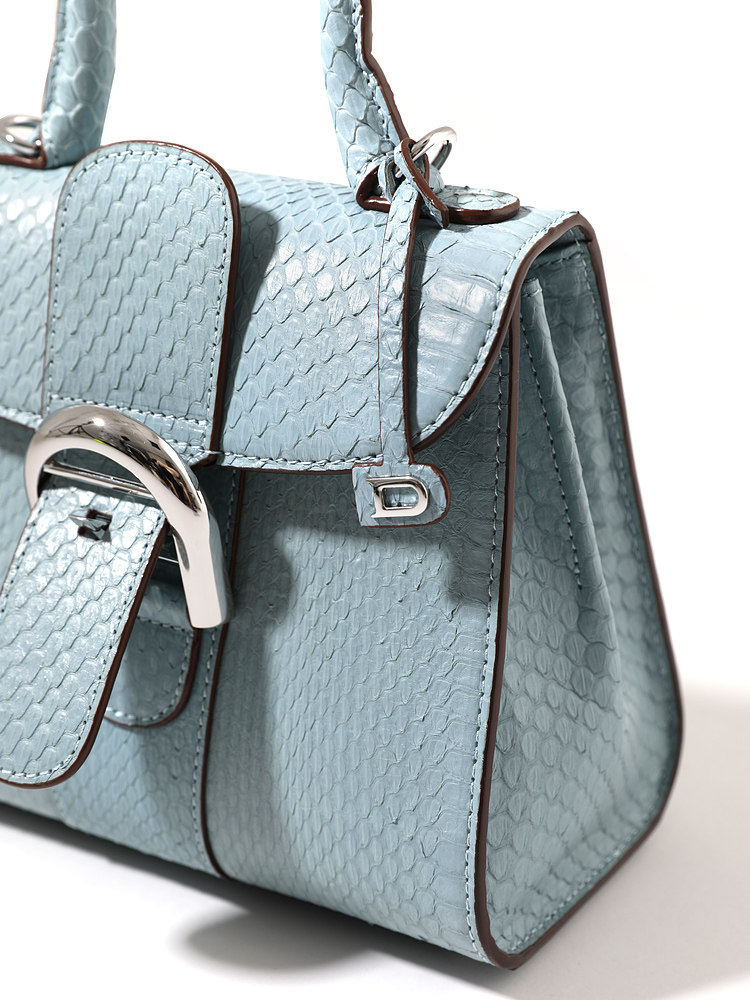 定制蛇皮马鞍包马蹄扣百搭单肩斜跨手提小方包kaka特惠