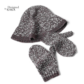 KAKA保暖重工 匠人手编花纱山羊绒渔夫帽连指手套御寒两件套特惠