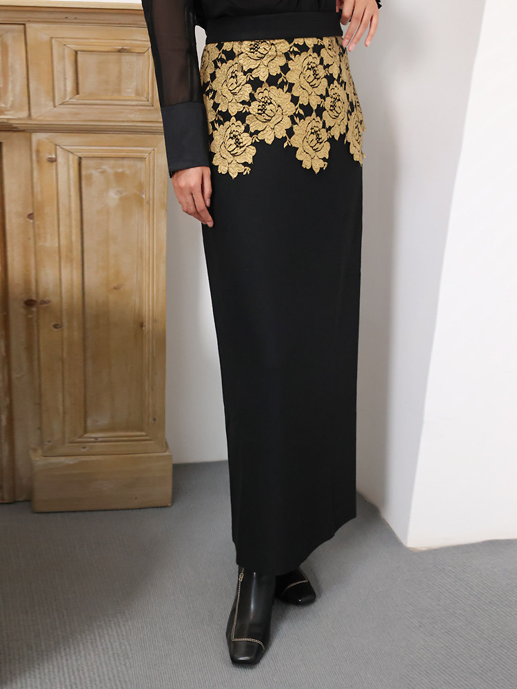 天生高贵！巴黎柜款斜纹西装羊毛呢牡丹精提名媛直筒半身裙KAKA特