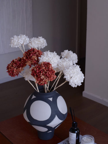 永生花绣球诧寂奶油风装饰新家乔迁ins干花天然白红蓝粉真花摆件