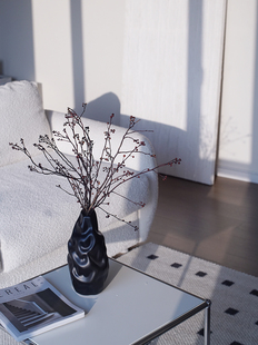 灯台花干树枝干花诧寂风玄关摆件不规则花瓶新中式瓶插花自然风新