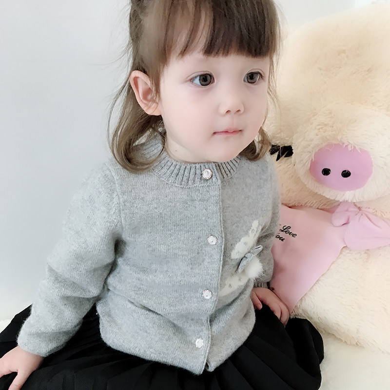 韩版秋冬新款女童羊绒衫开衫儿童毛衣外套宝宝加厚外搭小兔羊毛衫,童装/婴儿装/亲子装,毛衣/针织衫,淘宝优惠券,粉丝福利购,淘宝优惠卷