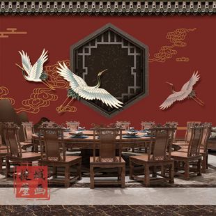 皇宫建筑中国风墙纸3d立体中式背景墙餐厅茶楼装饰故宫红墙壁纸