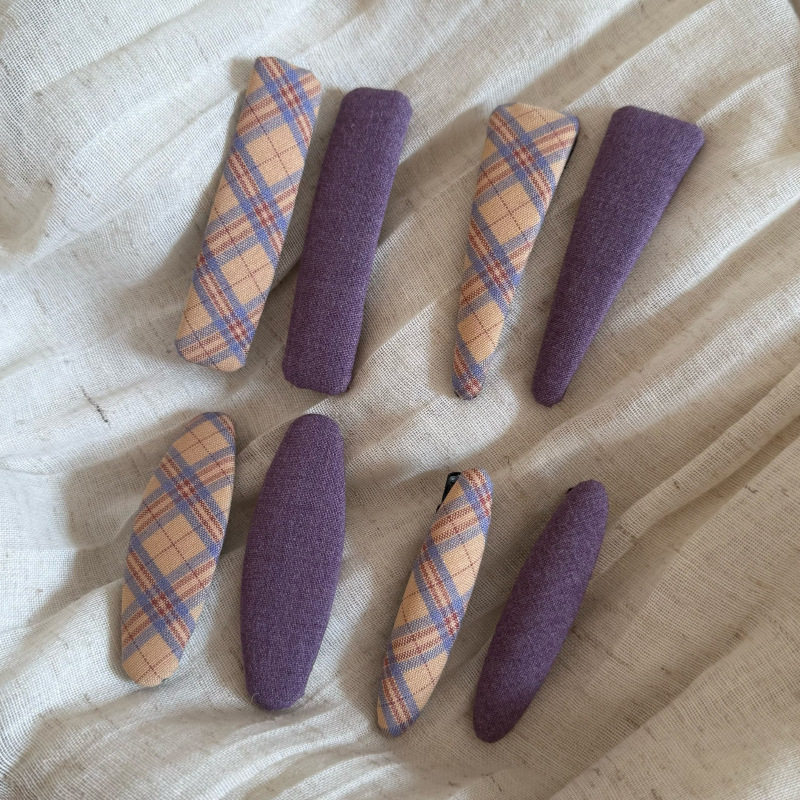 格纹紫色系布艺发夹高级感精致bb夹简约侧边刘海夹百搭碎发夹头饰,饰品/流行首饰/时尚饰品新,发饰,淘宝优惠券,粉丝福利购,淘宝优惠卷